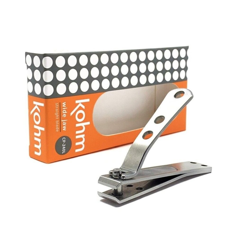 Kohm Wide Jaw Nail Clippers Heavy Duty Fingernail & Toenail Clippers Thick Nails